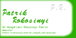 patrik rokosinyi business card